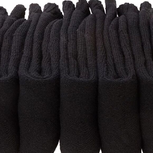 Black Merino Wool Blend Socks - Picture 3 of 5